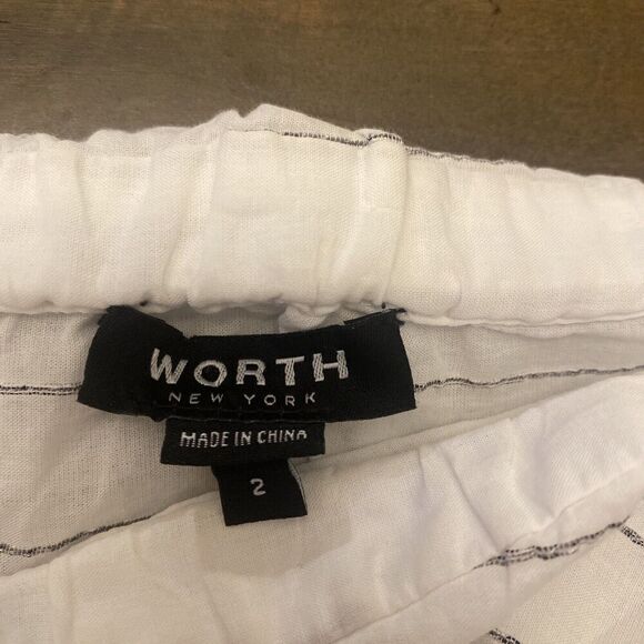 Worth Off The Shoulder Blouse Size white blouse subtle striped summer edwardian - Picture 2 of 8